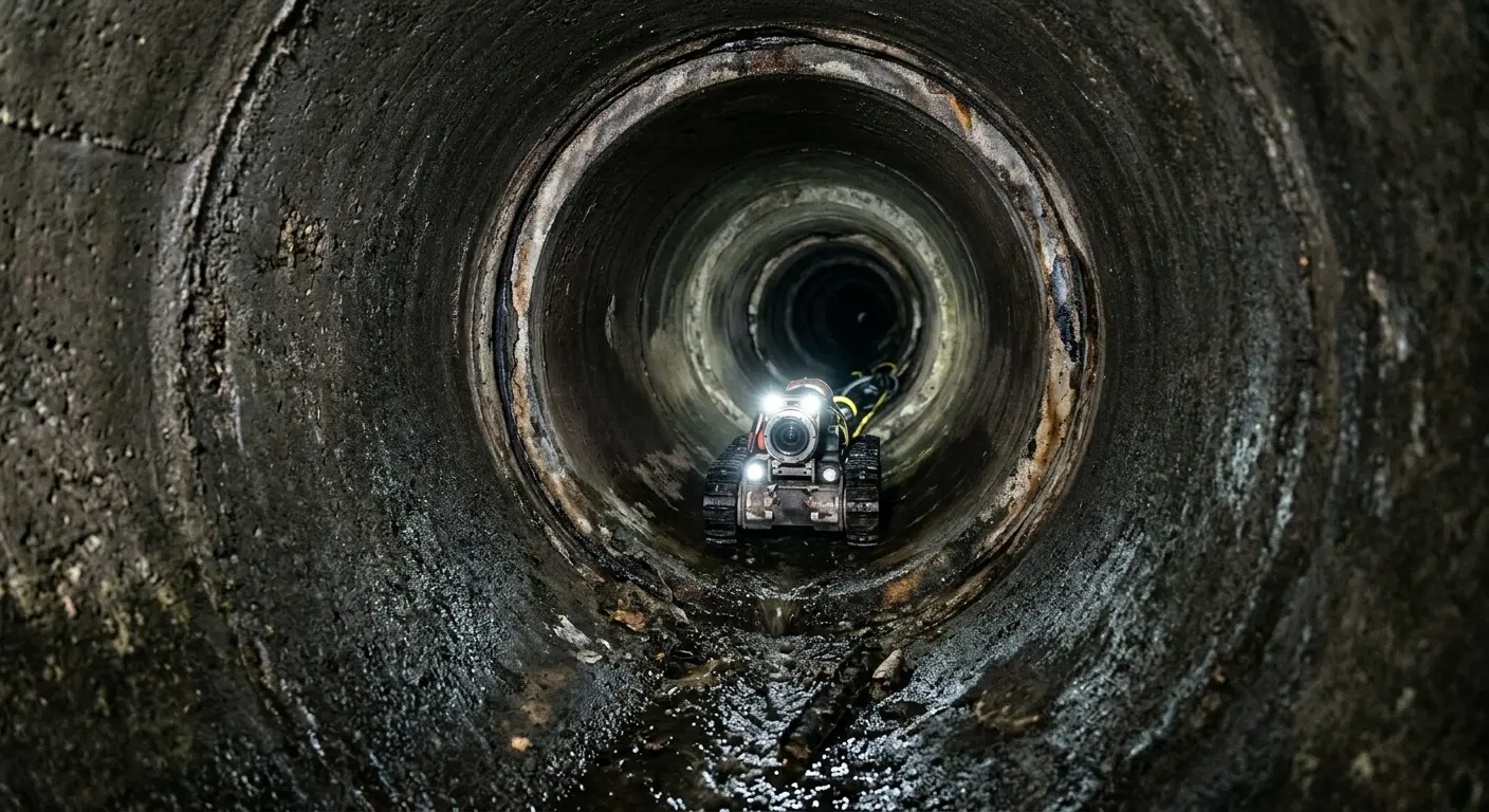 Robotic sewer camera inspecting pipe interior for Drain Snake Service in Silver Firs